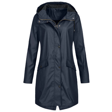 Women's Oversized Waterproof Jacket - Hooded & All-Weather Protection