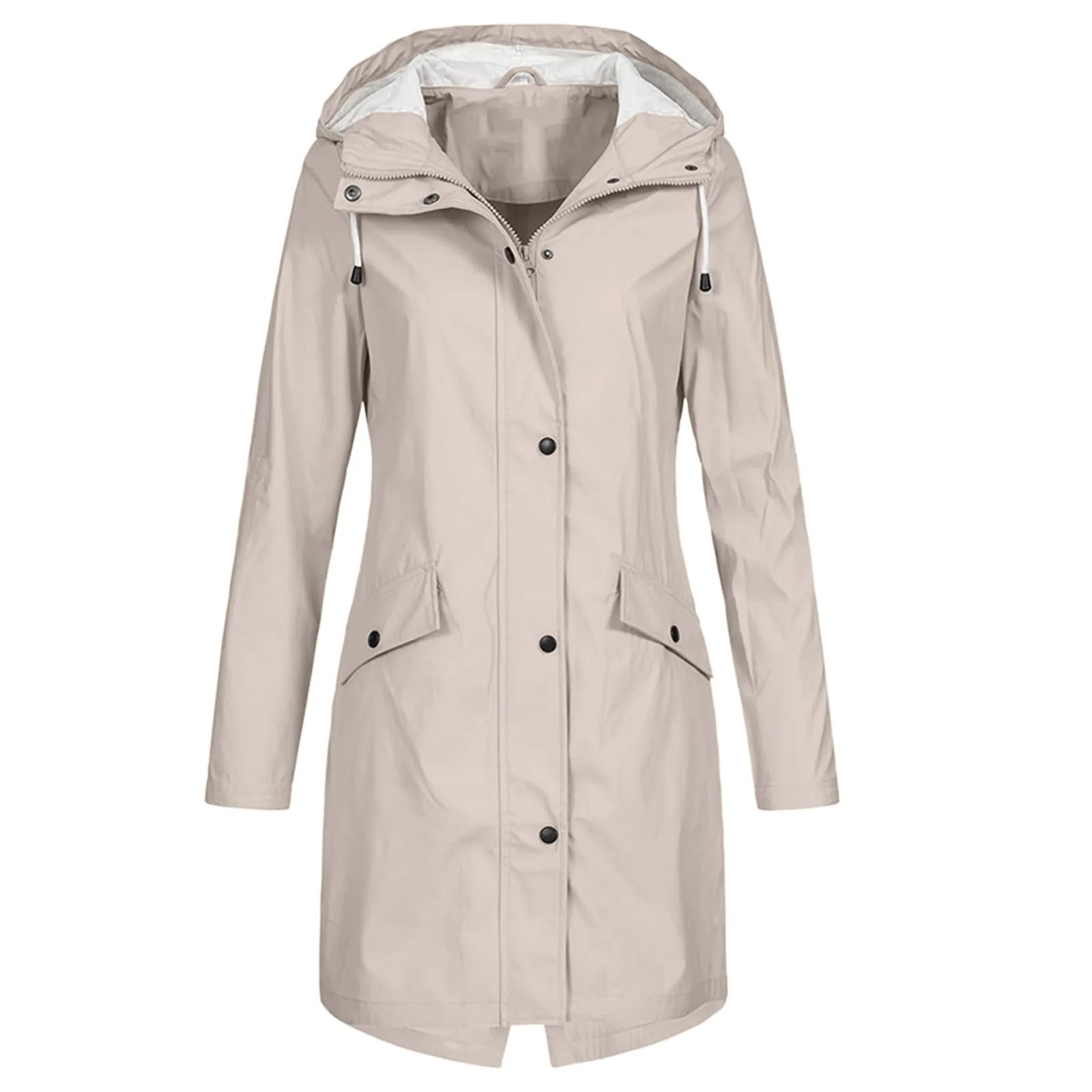 Women's Oversized Waterproof Jacket - Hooded & All-Weather Protection
