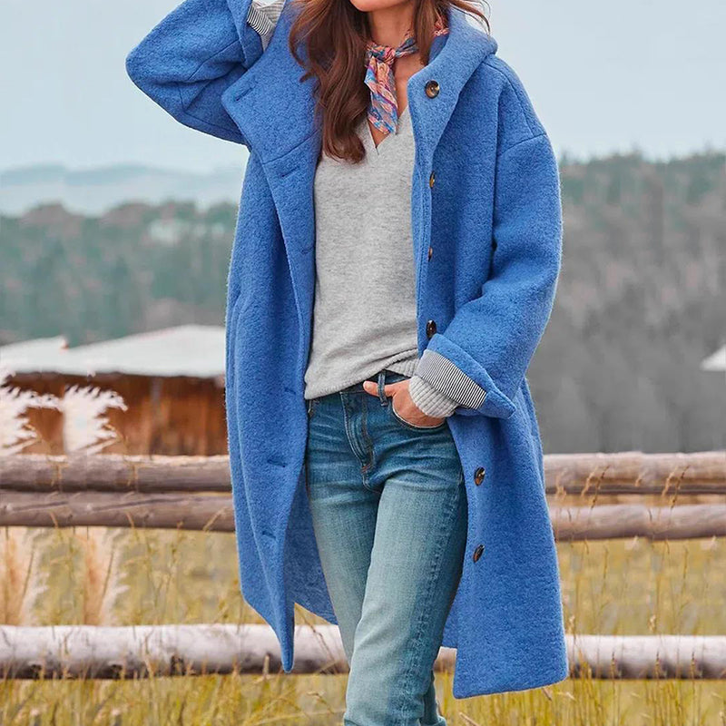 Women's Coat - Button Front with Hood