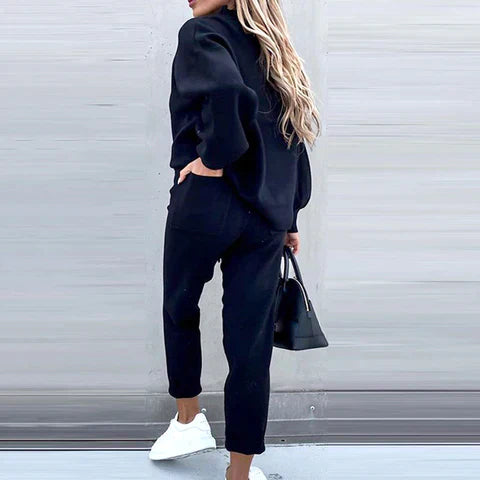 Women's Loungewear Set - Long Sleeve Top & Drawstring Trousers