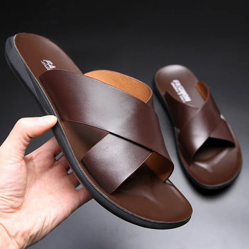 Comfortable Anti-Slip Cross Strap Sandals for Men