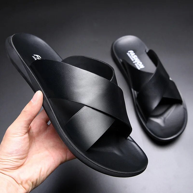 Comfortable Anti-Slip Cross Strap Sandals for Men