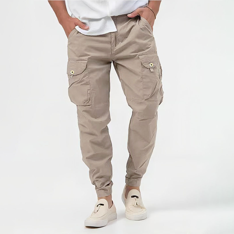 Men's Tapered Fit Cargo Trousers - Casual & Multi-Pocket