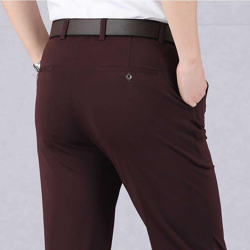 Men's Slim Fit Work Trousers - Flat Front Style