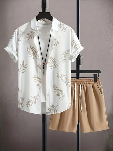 Tropical Shirt and Shorts Set for Men