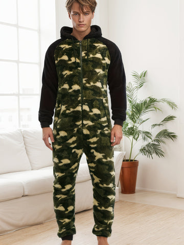 Men's Onesie - Hooded Jumpsuit with Zip