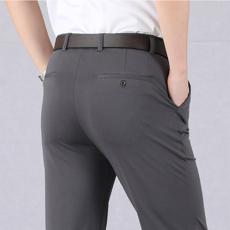 Men's Slim Fit Work Trousers - Flat Front Style