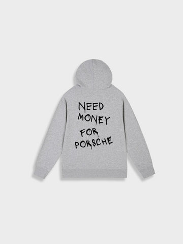 Men's Hoodie - "Need Money for Porsche" Slogan Print