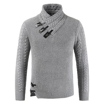 Men's Jumper - Funnel Collar with Toggle Details