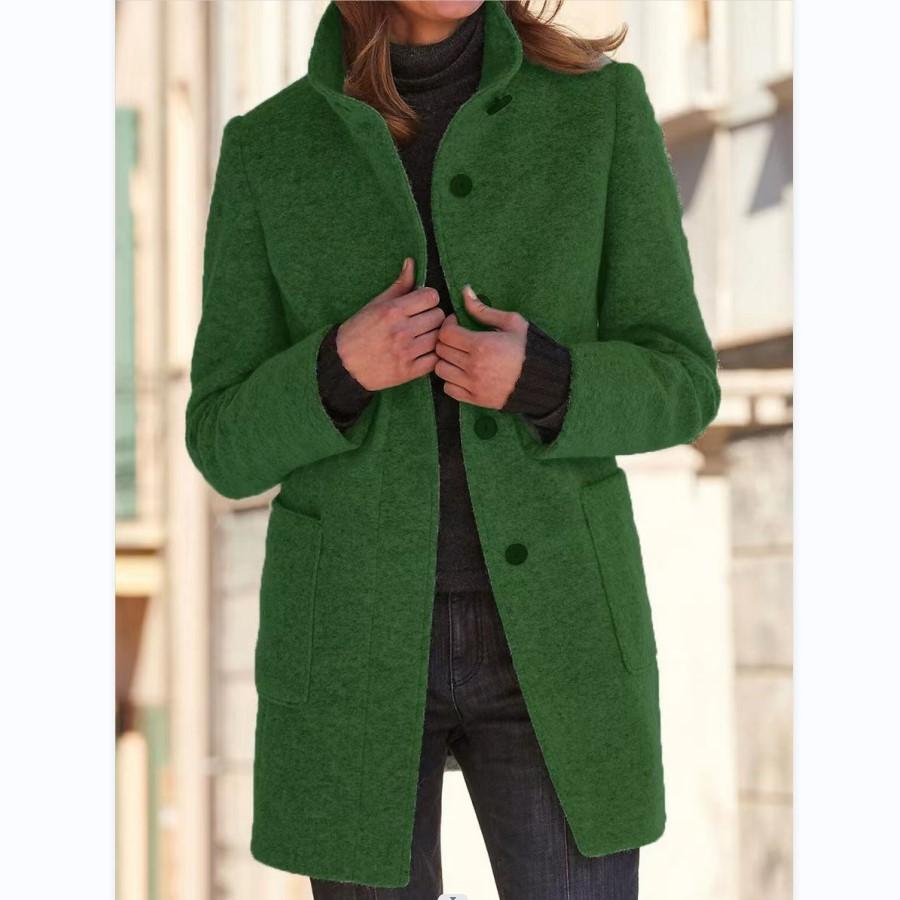 Women's Coat - Single Breasted with Front Pockets