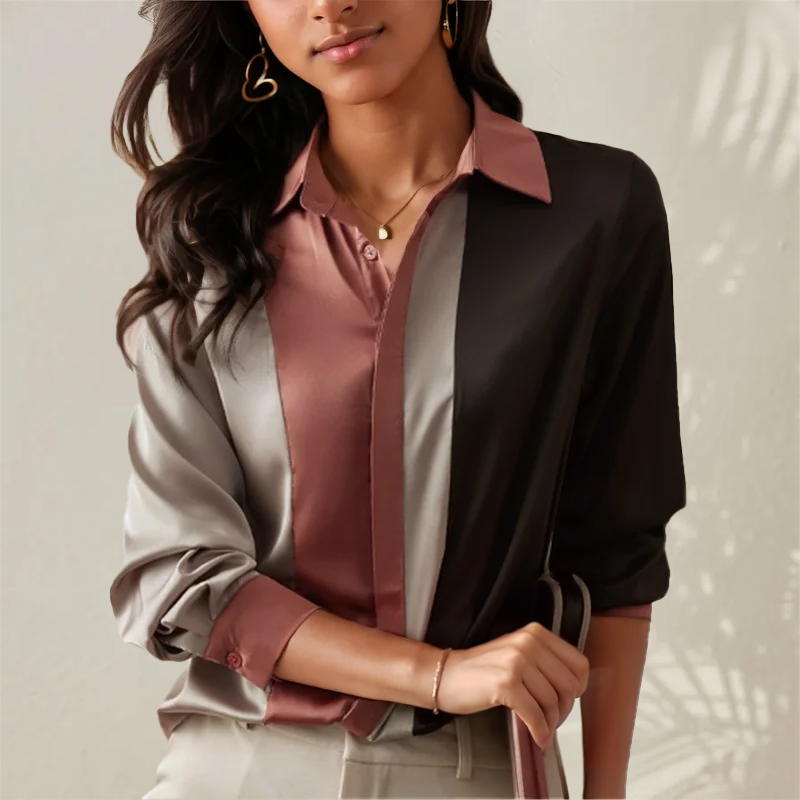 Women's Vertical Stripe Blouse - Work & Office Shirt