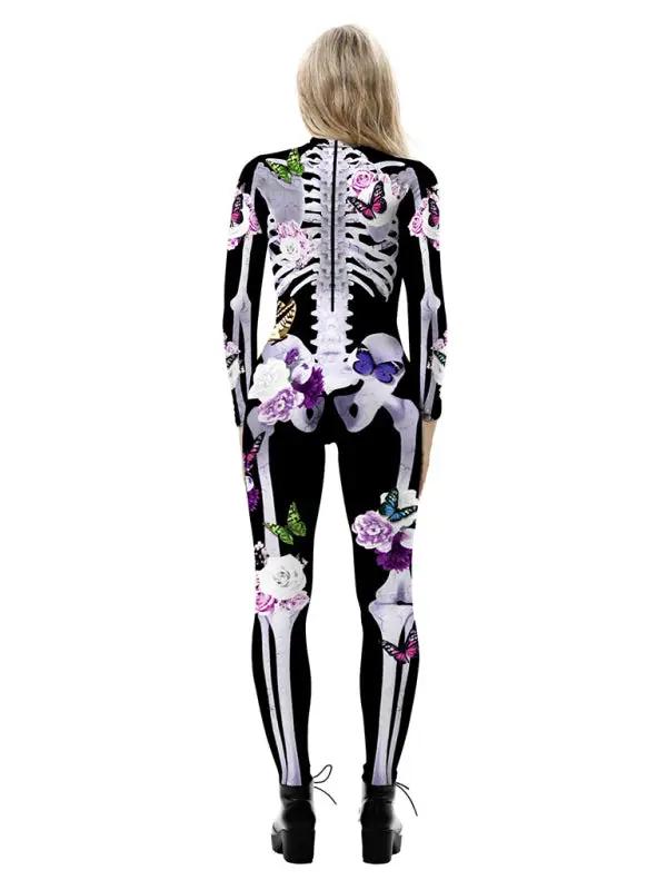 Women's Skeleton Halloween Costume - Spooky Jumpsuit