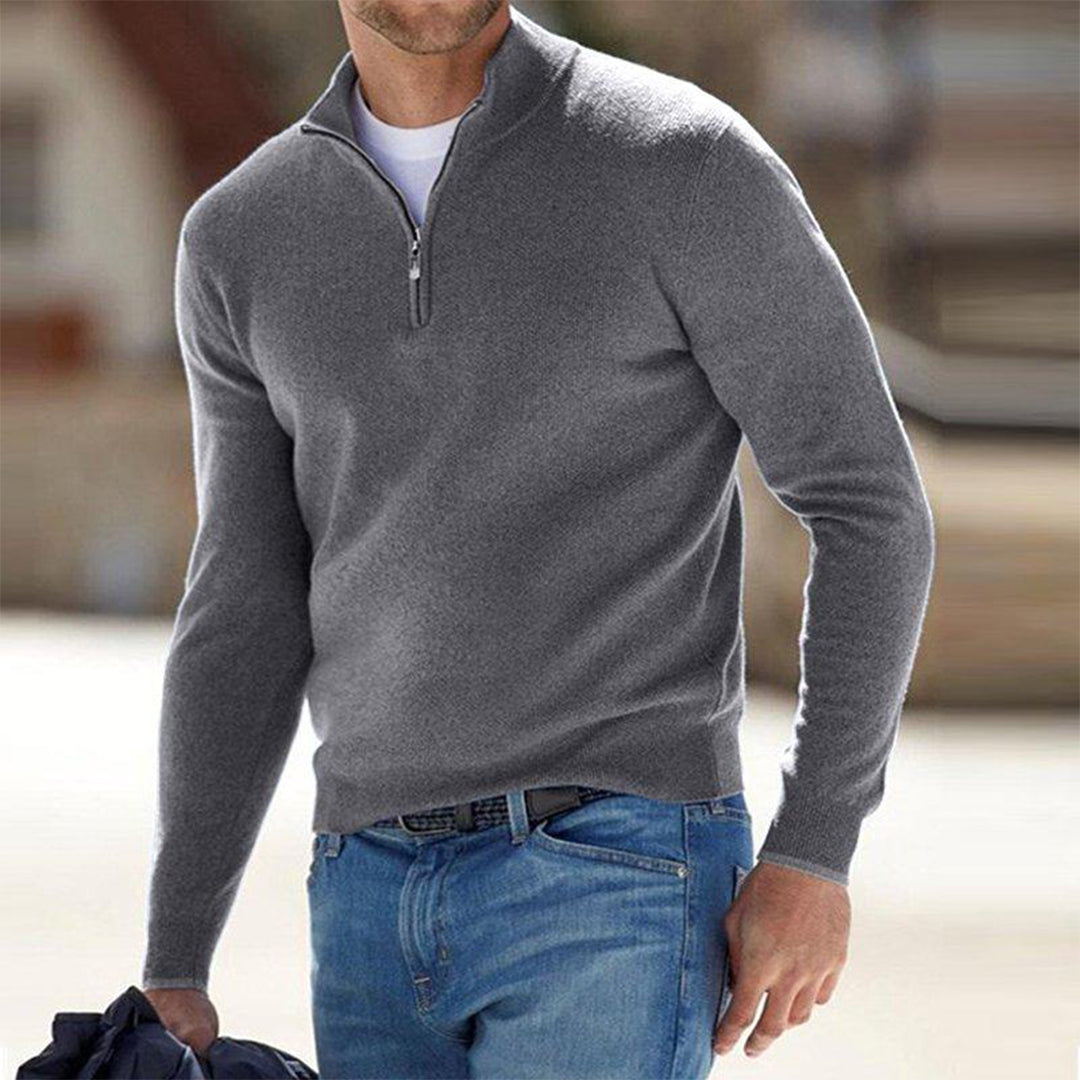 Men's Jumper - Quarter-Zip with Funnel Collar