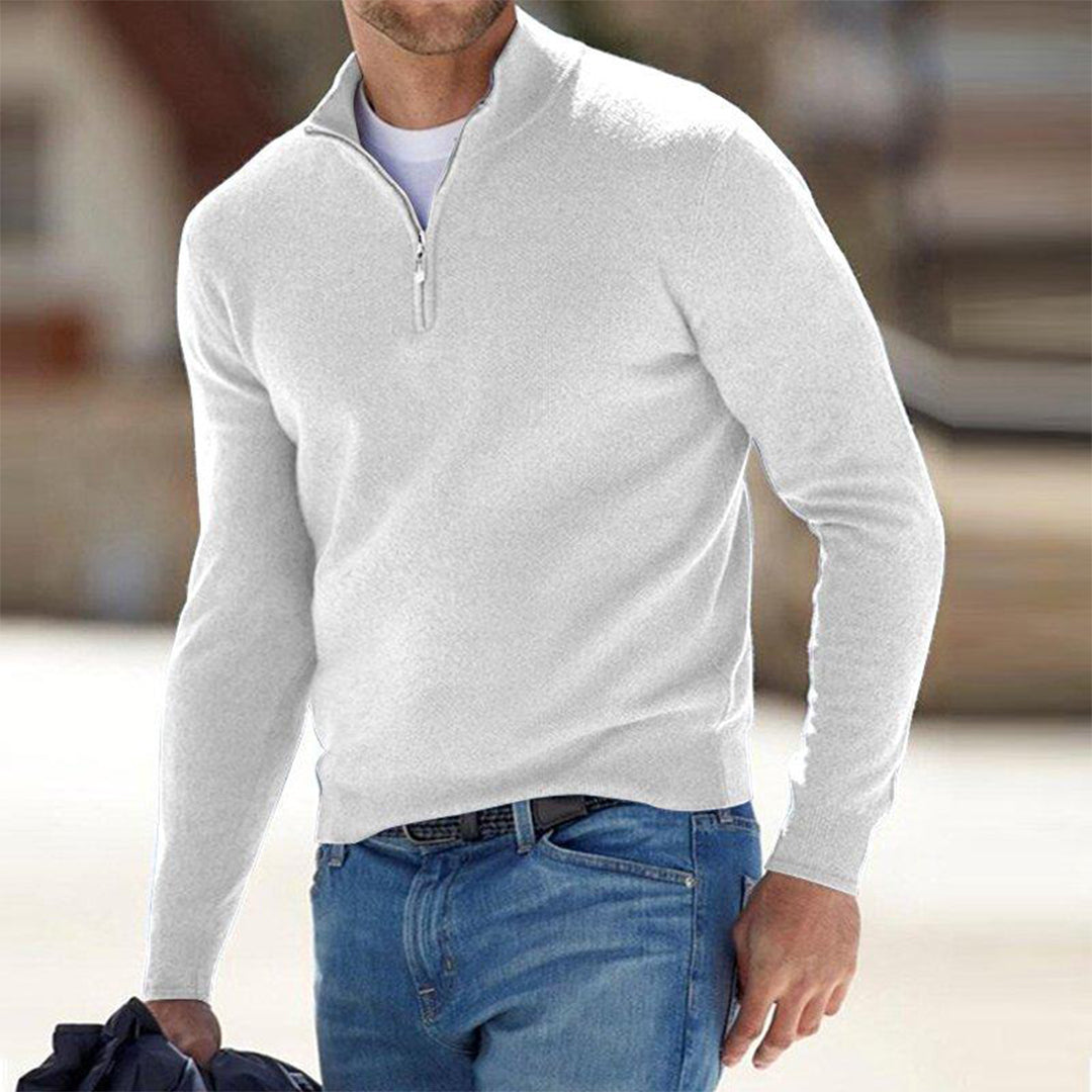 Men's Jumper - Quarter-Zip with Funnel Collar