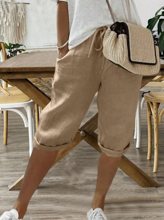 Women's Summer Drawstring Shorts - Lightweight Breathable Casual