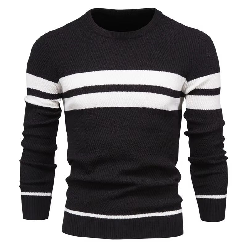 Men's Jumper – Crew Neck with Stripe Detail