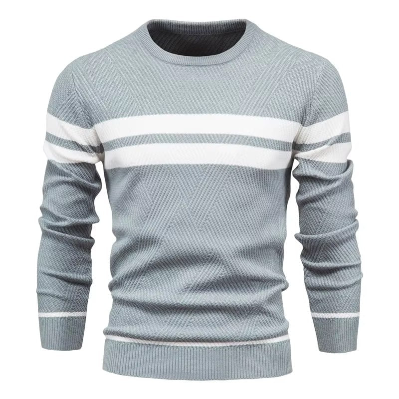 Men's Jumper – Crew Neck with Stripe Detail