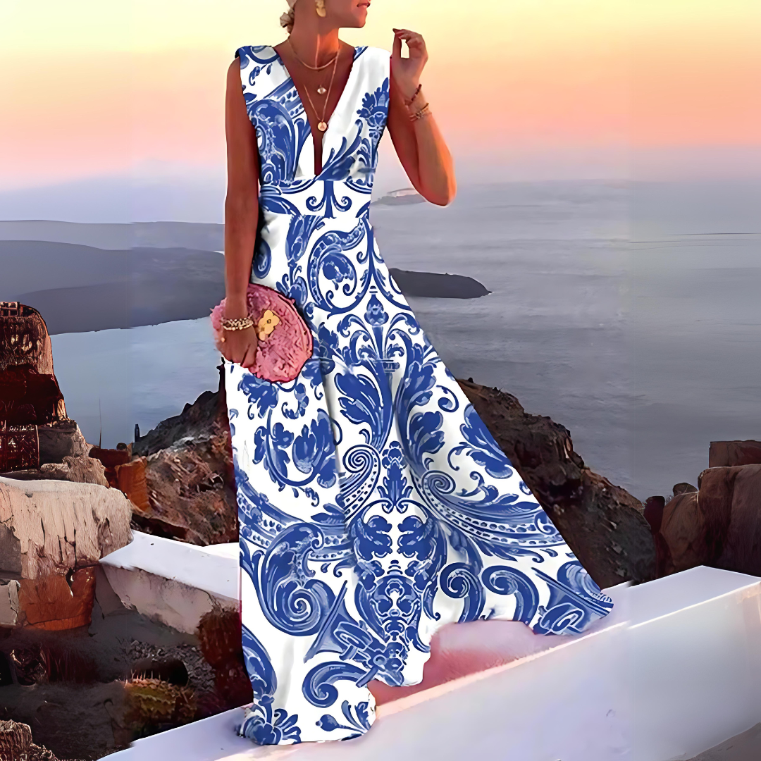 Chic and Elegant Sleeveless Printed Dress for Women
