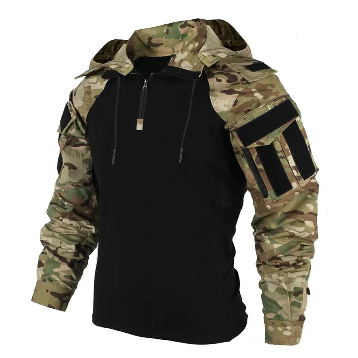 Men's Tactical Hoodie - With Hood and Hook-and-Loop Arm Panels