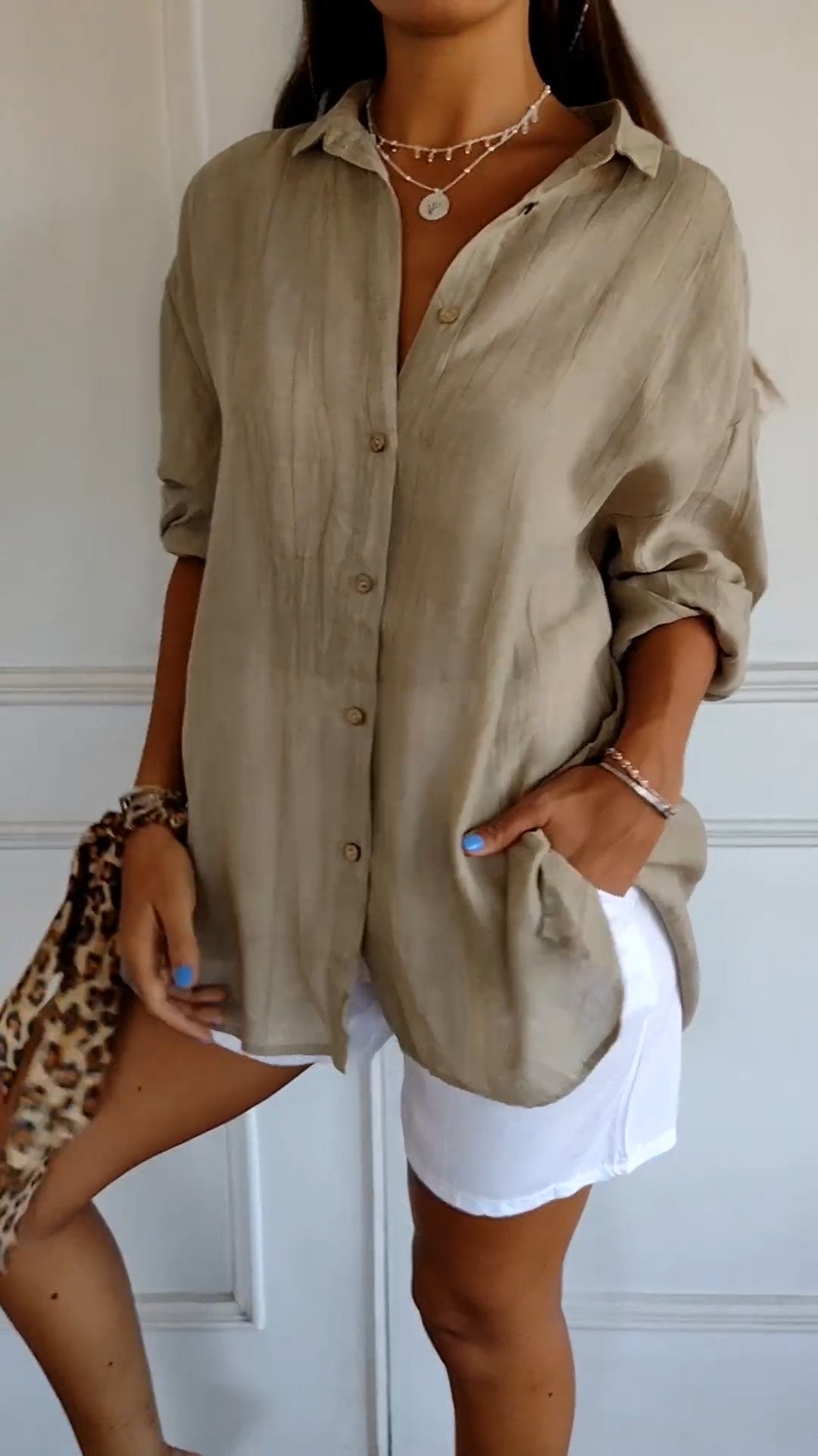 Women's Button-Down Shirt - Lightweight Casual Summer Top