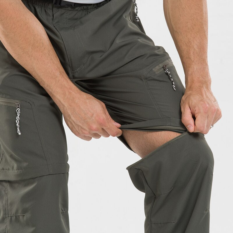 Men's Waterproof Trousers - Zip-Off Convertible with Zip Pockets