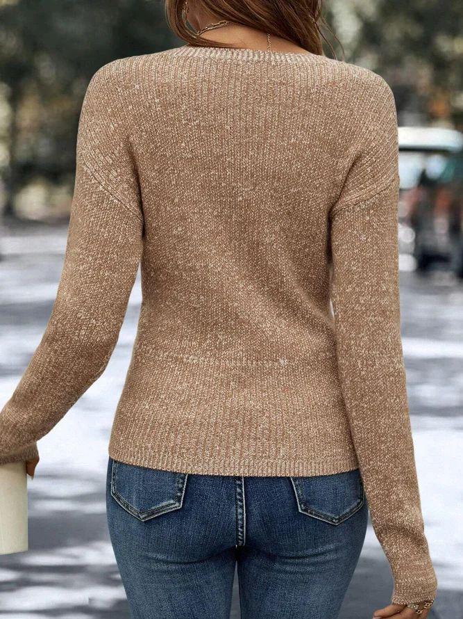 Chic and Stylish Brown V-Neck Sweater for Women
