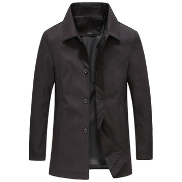 Men's Winter Coat - Mid-Length and Single-Breasted