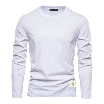 Men's Long Sleeve Top - Solid Crew Neck