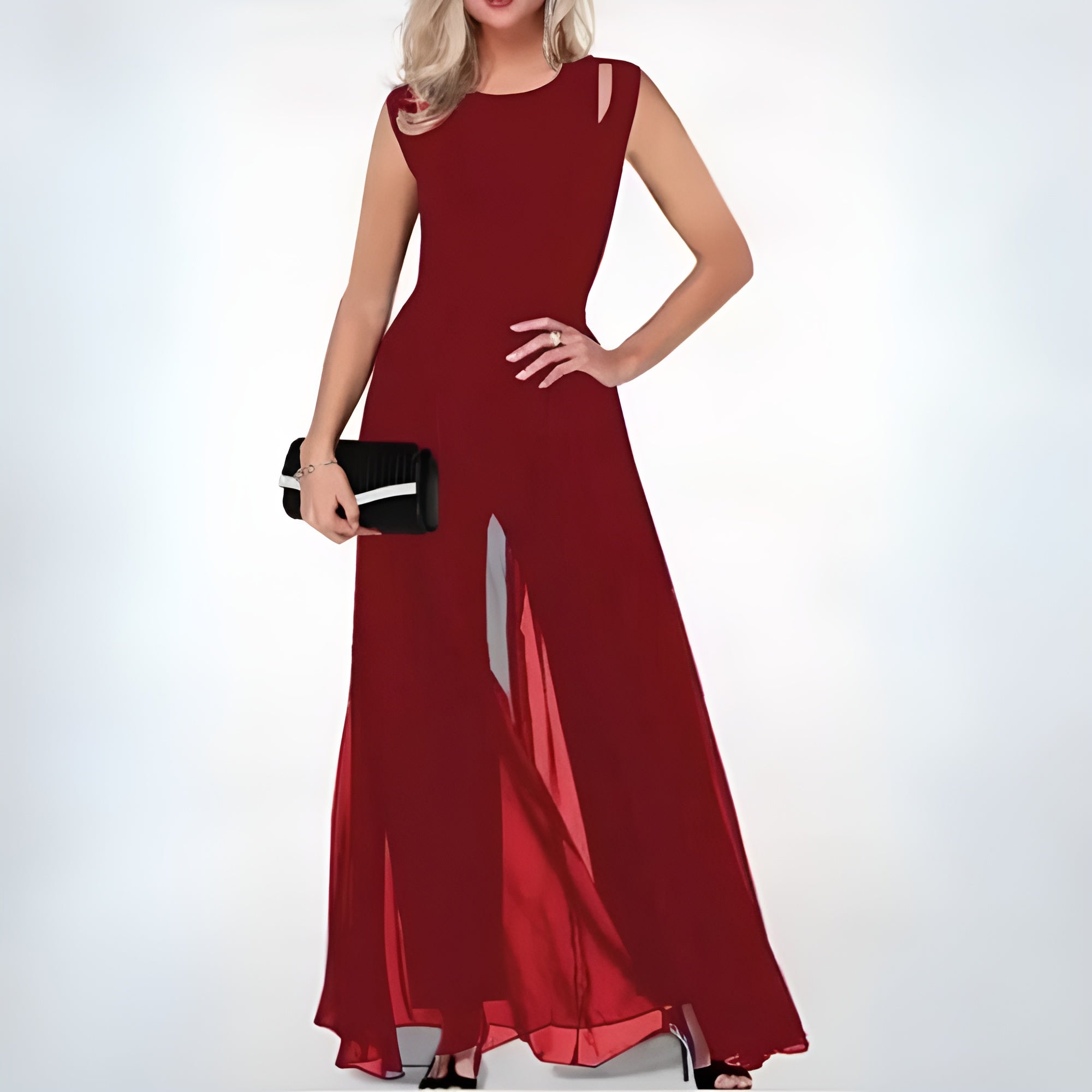 Women's Sleeveless Wide Leg Jumpsuit - Summer Casual Flowy Comfortable