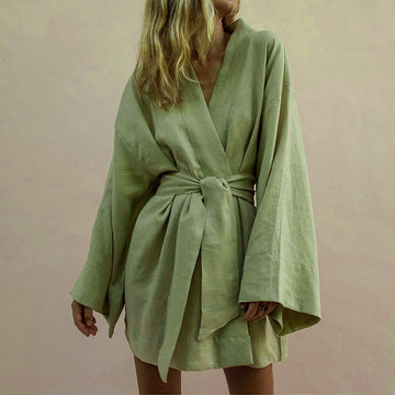 Elegant Green Kimono Dress for Women | Gina