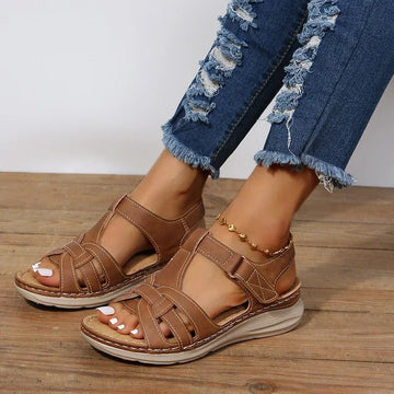 Comfortable Velcro Strap Orthopaedic Sandals with Cushioned Sole for Women