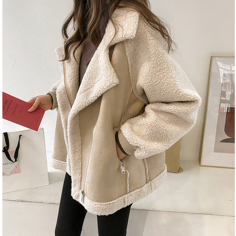 Women's Suede Winter Coat - Stylish & Cosy Outerwear