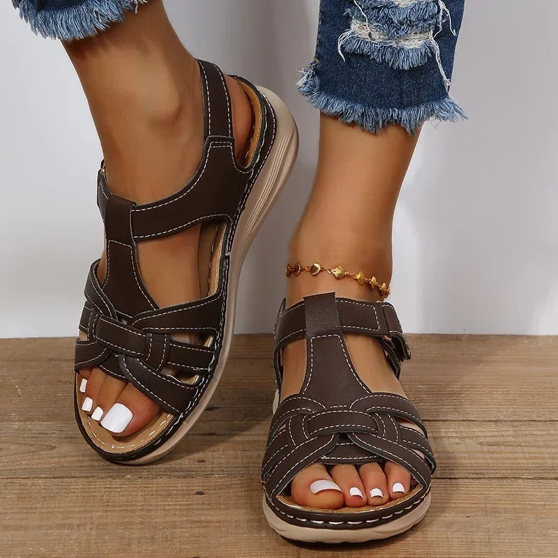 Comfortable Velcro Strap Orthopaedic Sandals with Cushioned Sole for Women