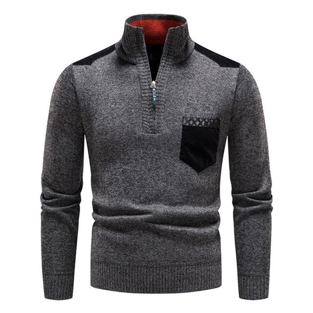 Men's Jumper - High Collar with Quarter-Zip