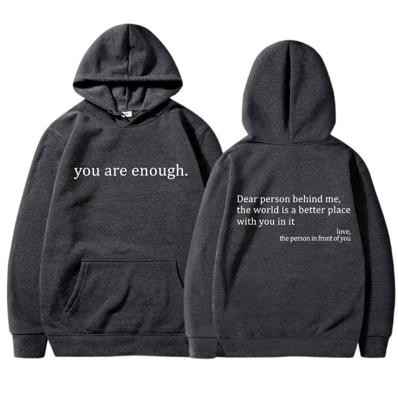 Unisex Hoodie - Slogan Print with Kangaroo Pocket