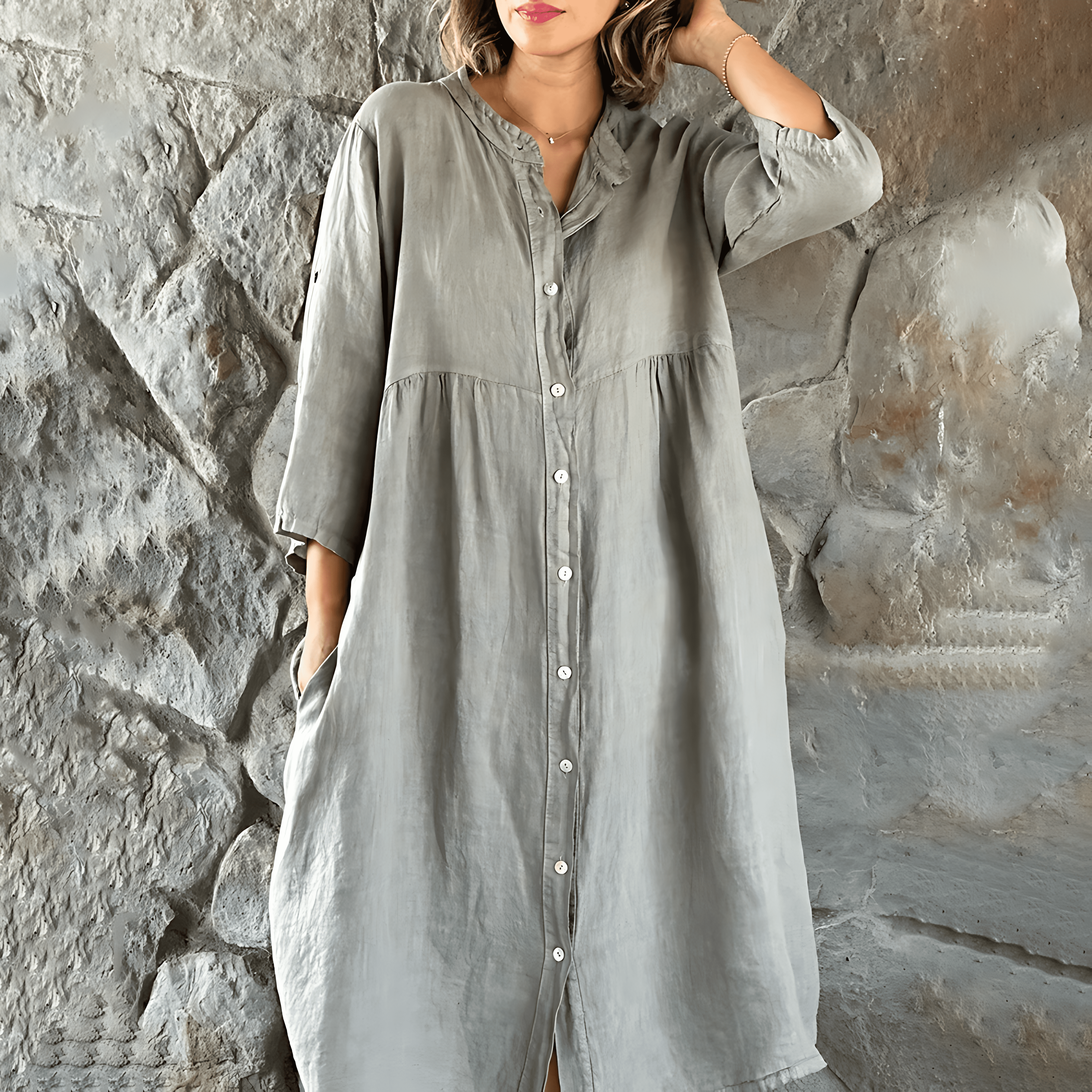 Elegant and Stylish Dress with Button for Women