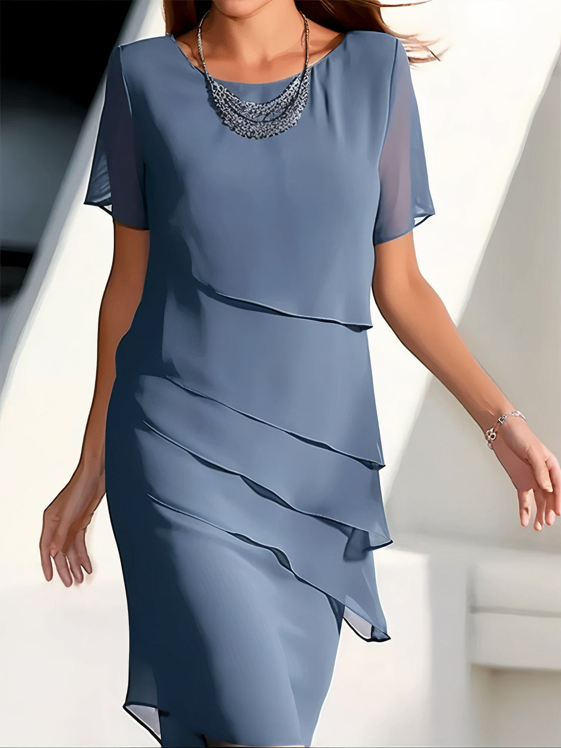Elegant and Stylish Tiered Chiffon Dress for Women
