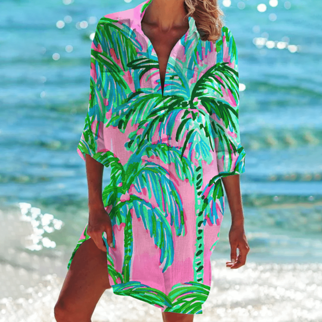 Chic and Modern Printed Shirt Dress for Women