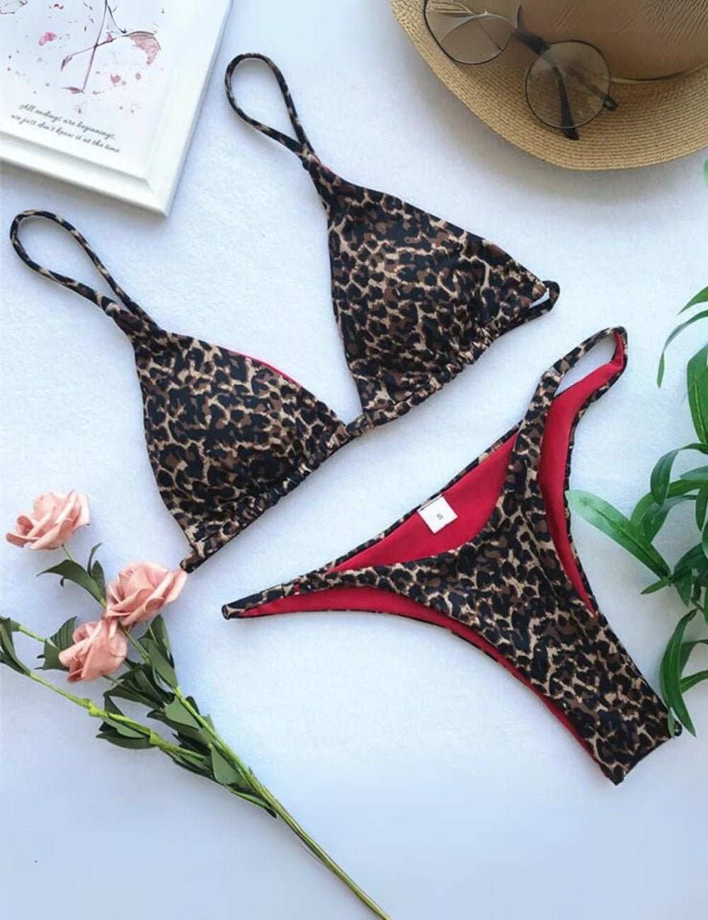 Chic and Stylish Brown Leopard Print Bikini Set for Women
