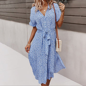 Flowy Floral Midi Dress for Women