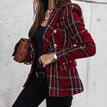 Classic and Stylish Checked Blazer for Women