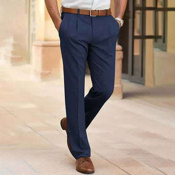 Men's Smart Work Trousers - Tailored & Pleated