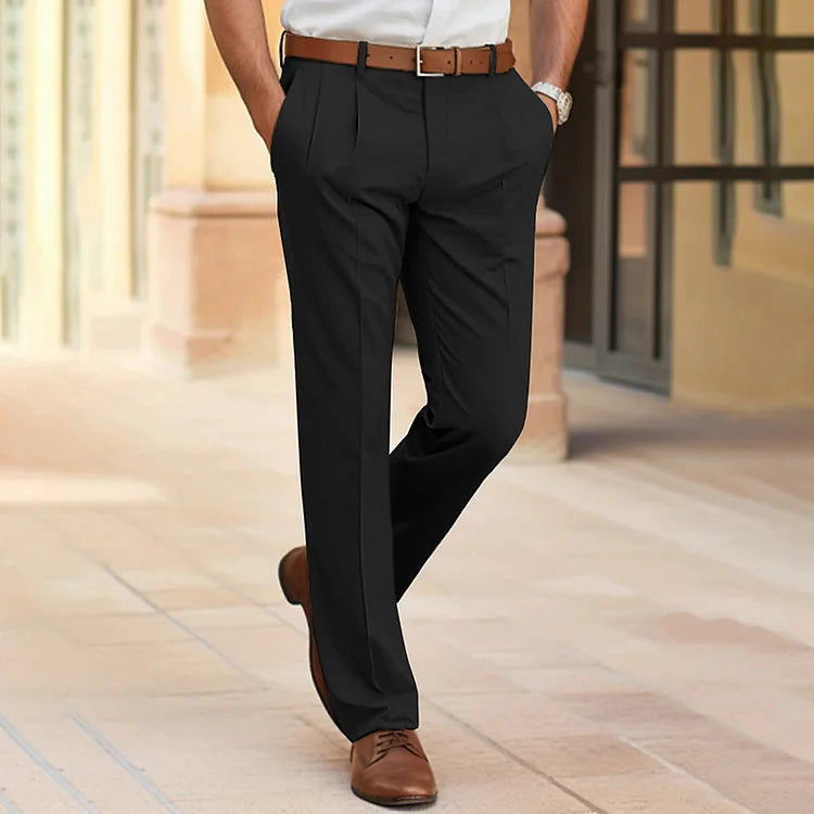 Men's Smart Work Trousers - Tailored & Pleated