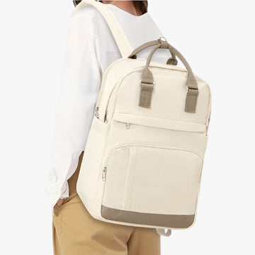 Marjorie - Minimalist Beige Waterproof Backpack with High Capacity for Women