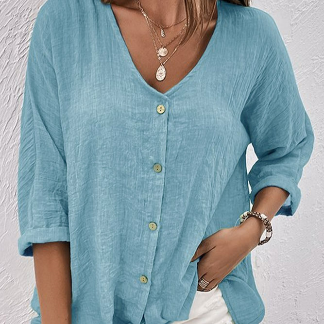 Mila - Elegant and Comfortable Fall Linen Shirt for Women