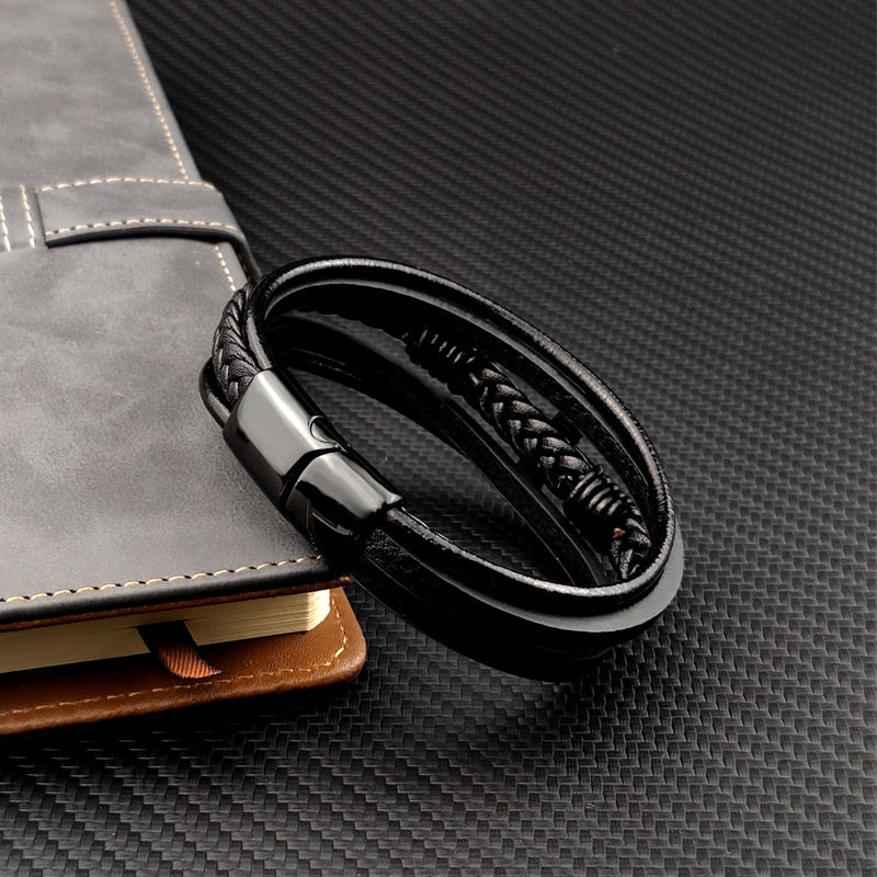 Stylish Black Cross Bracelet for Men | Ethan