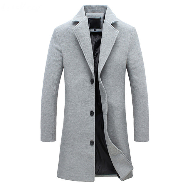 Men’s Coat – Notch Lapel and Single-Breasted Front