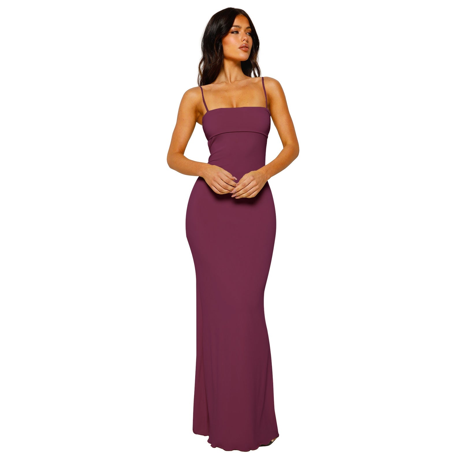 Elegant Backless Maxi Dress with Spaghetti Straps for Women