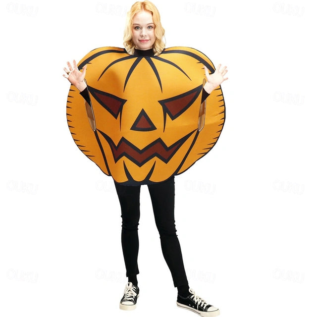 Unisex Adult Pumpkin Halloween Costume - Poncho