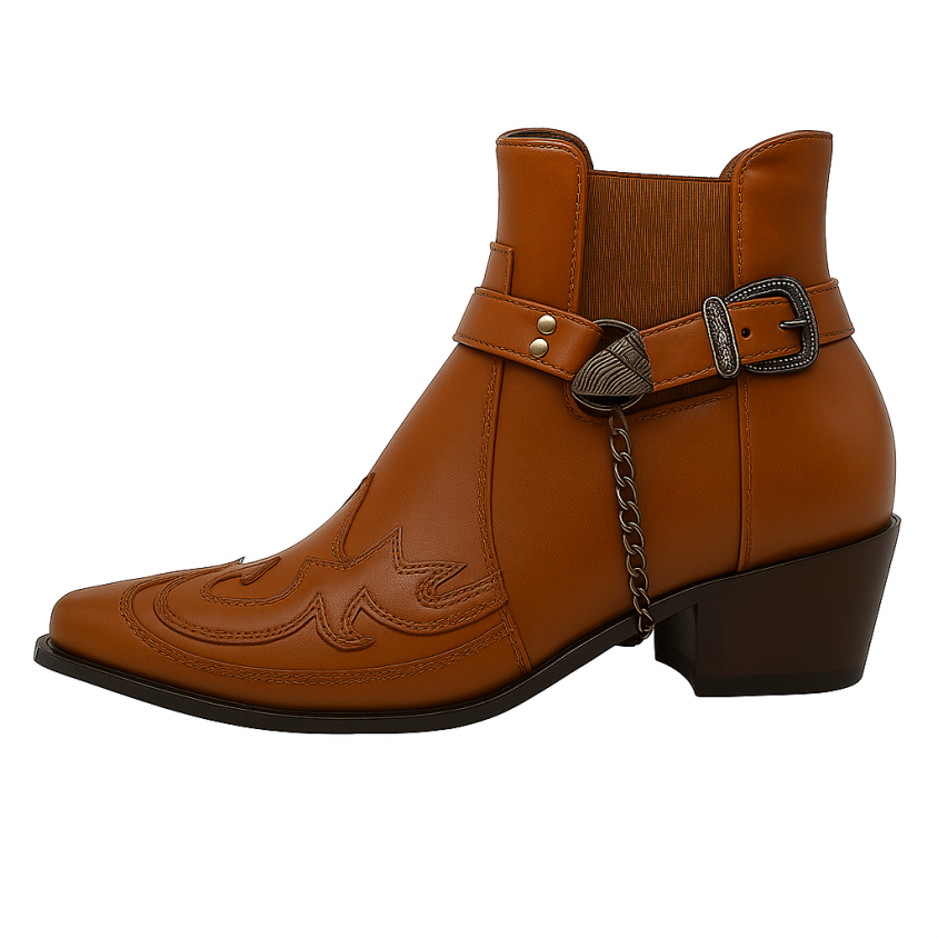 Men's Ankle-High Cowboy Slip-On Boots - Comfortable & Versatile